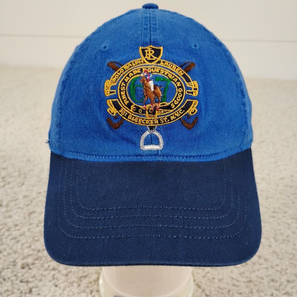 Polo Ralph Lauren Hat Cap Fitted Medium Bleecker NYC Mens Equestrian Crest Horse